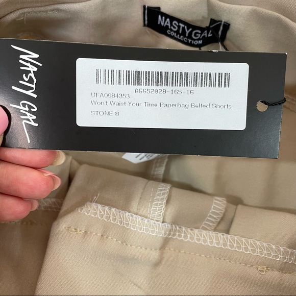 NWT Nasty Gal ‘Won’t Waist Your Time’ Paperbag Belted Short - Picture 6 of 10